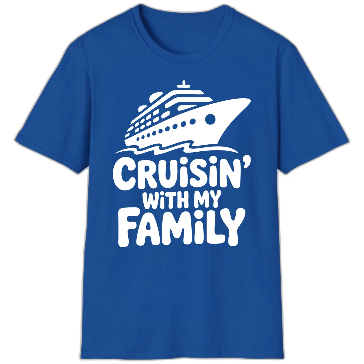 Cruisin' With My Family Cruise Ship T-Shirt in Royal