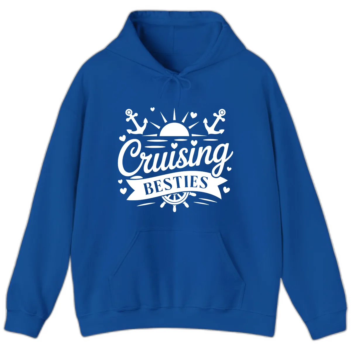 Cruising Besties Vacation Vibes Hoodie in Royal
