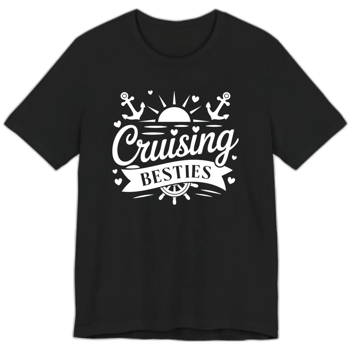 Cruising Besties Vacation Vibes Premium T-Shirt in Black