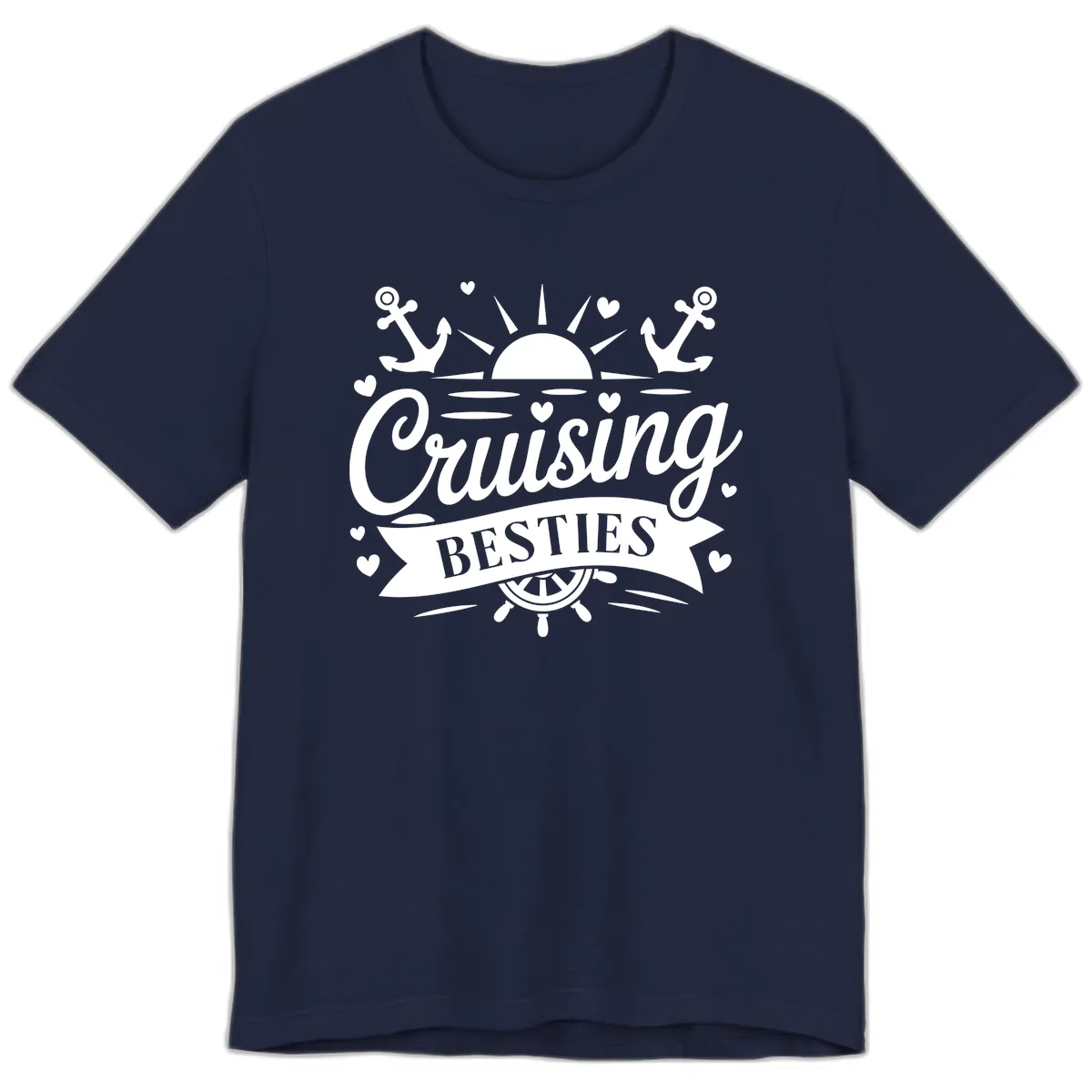 Cruising Besties Vacation Vibes Premium T-Shirt in Navy