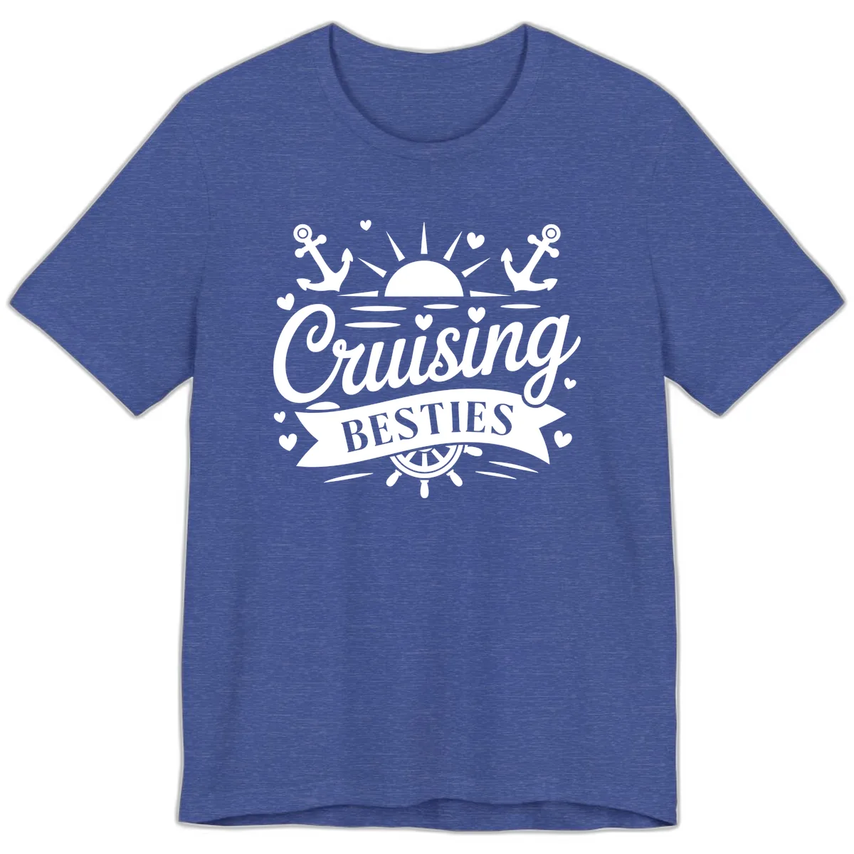 Cruising Besties Vacation Vibes Premium T-Shirt in Heather True Royal