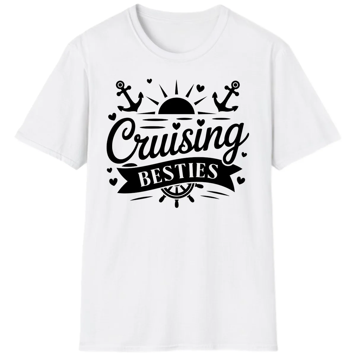Cruising Besties Vacation Vibes T-Shirt in White