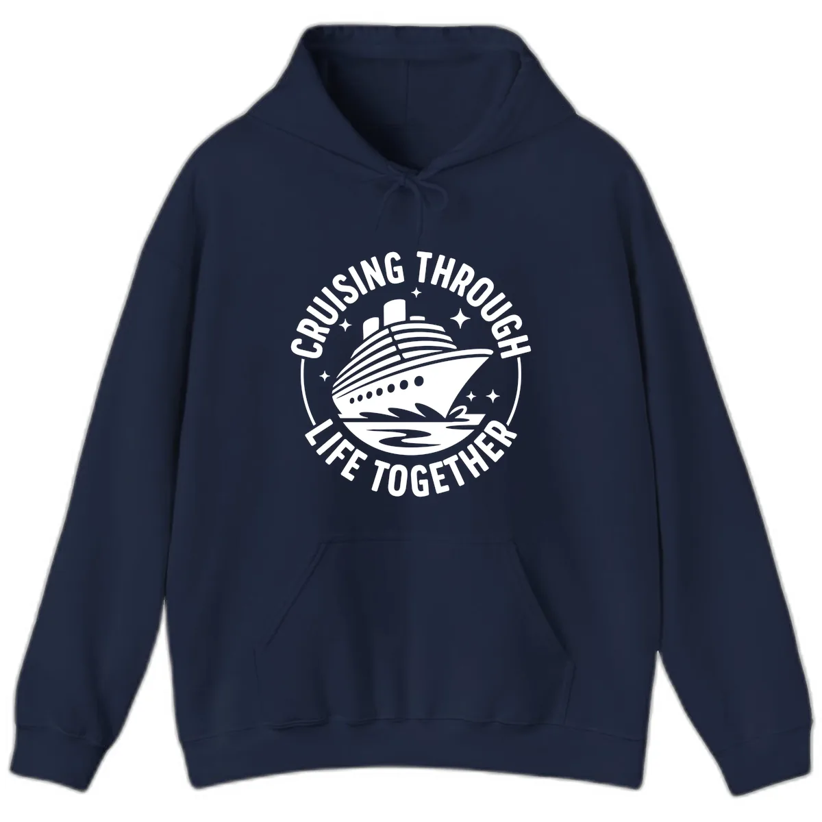 Cruising Through Life Together Design Hoodie in Navy