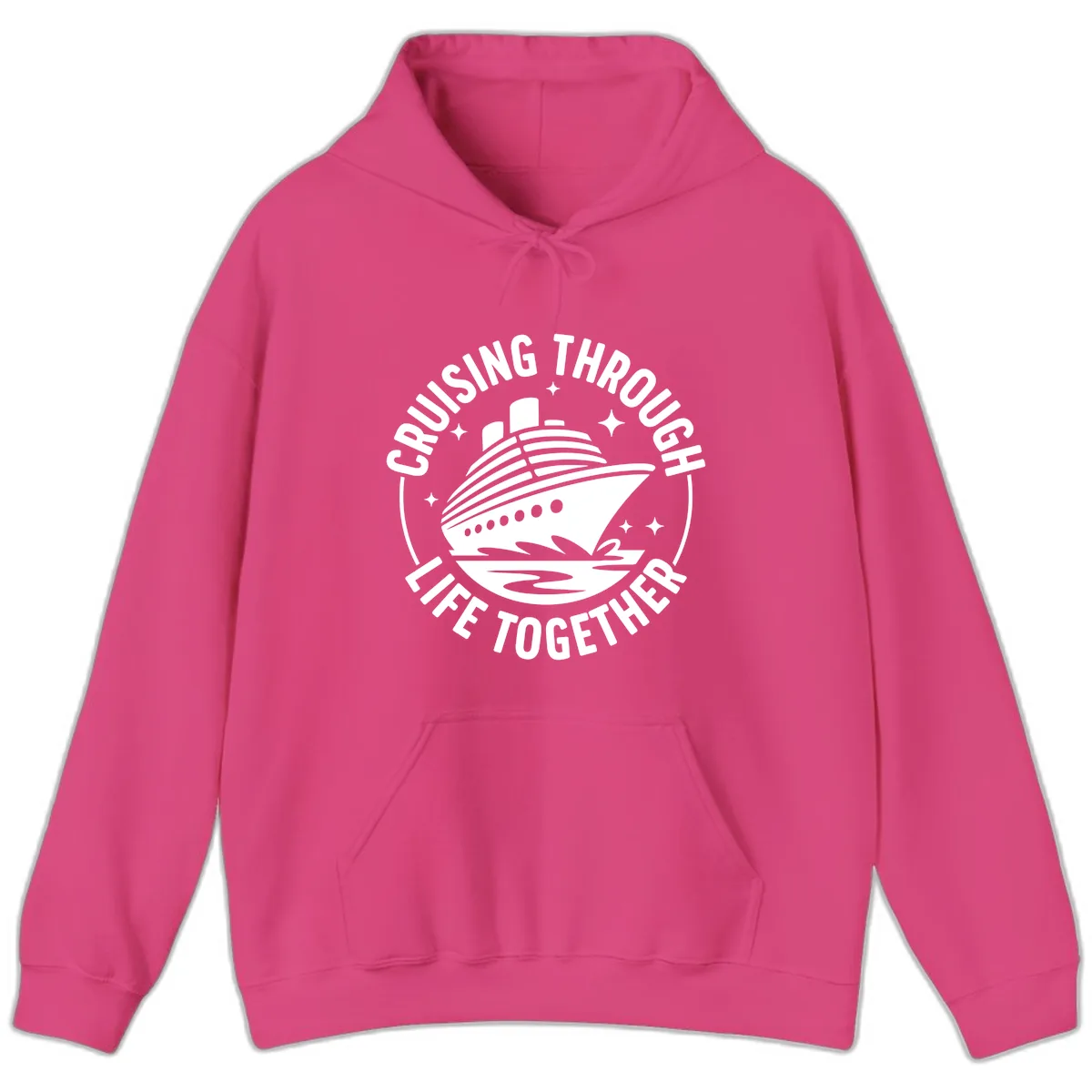 Cruising Through Life Together Design Hoodie in Heliconia