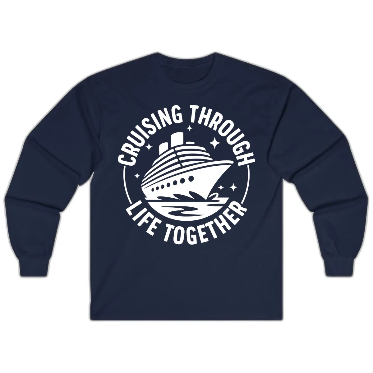 Cruising Through Life Together Design Long Sleeve in Navy