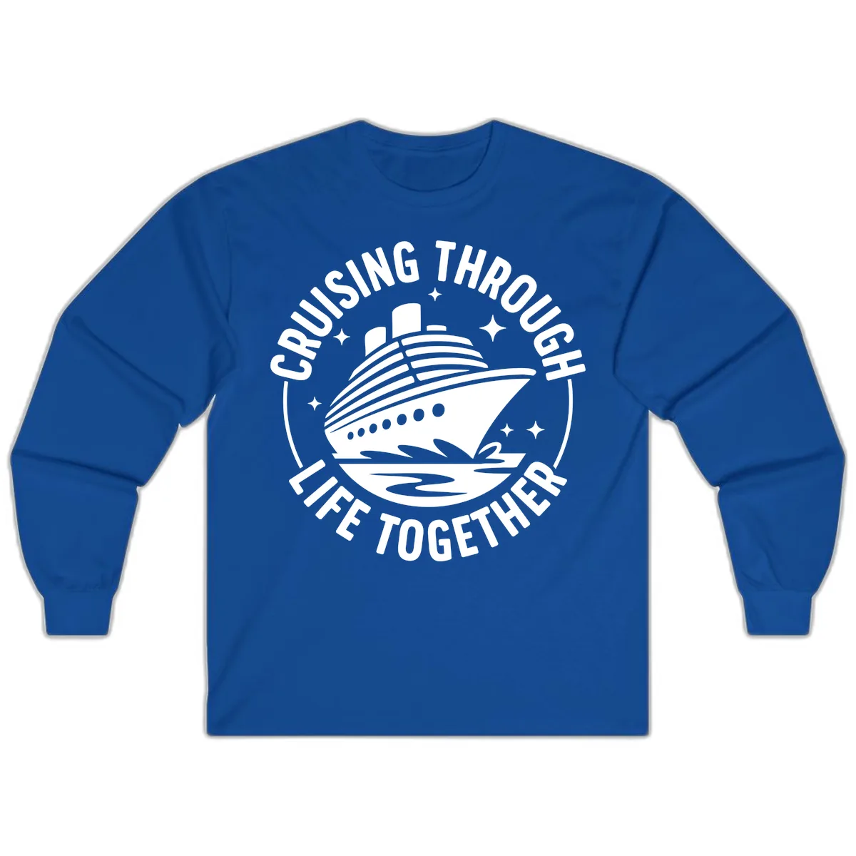 Cruising Through Life Together Design Long Sleeve in Royal