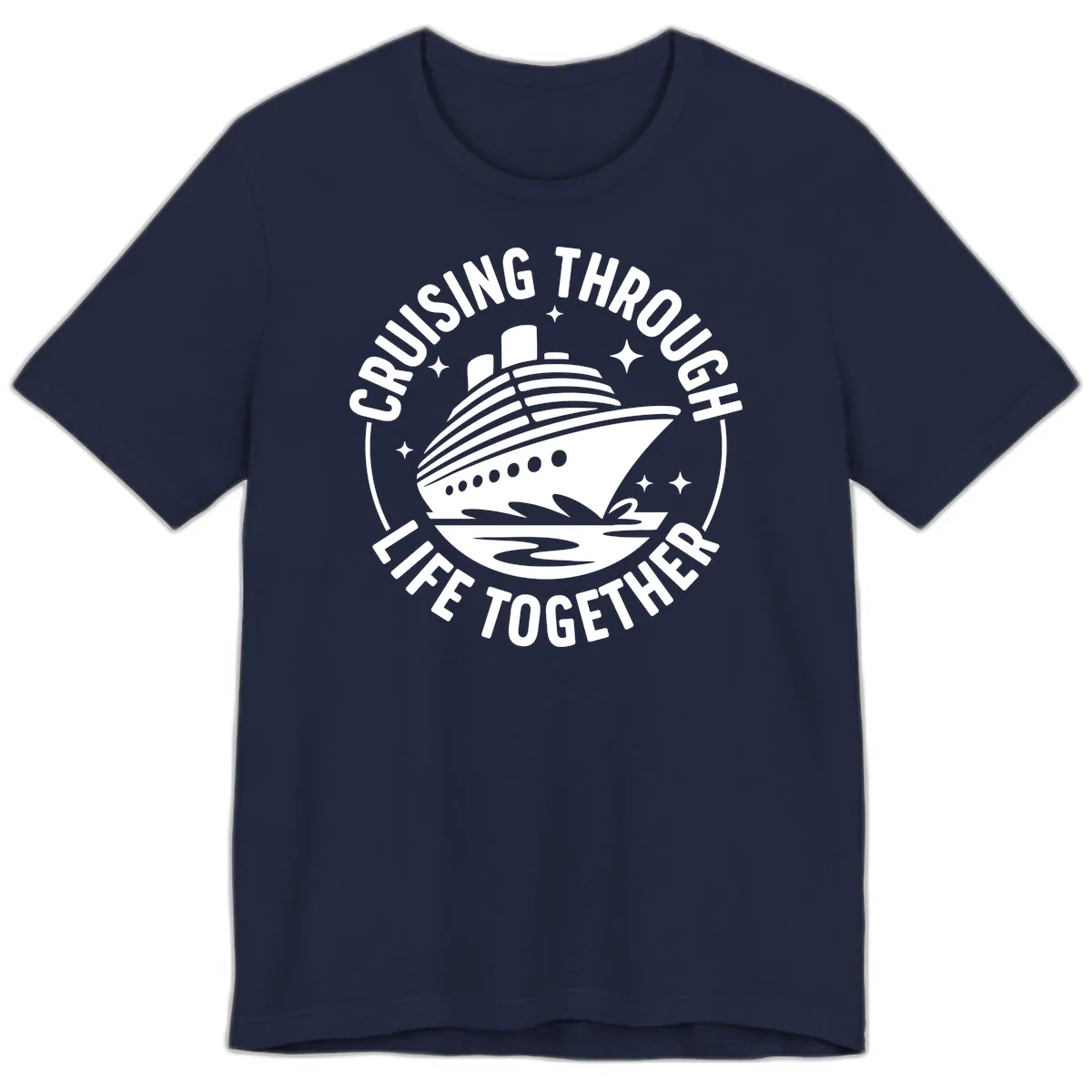 Cruising Through Life Together Design Premium T-Shirt in Navy