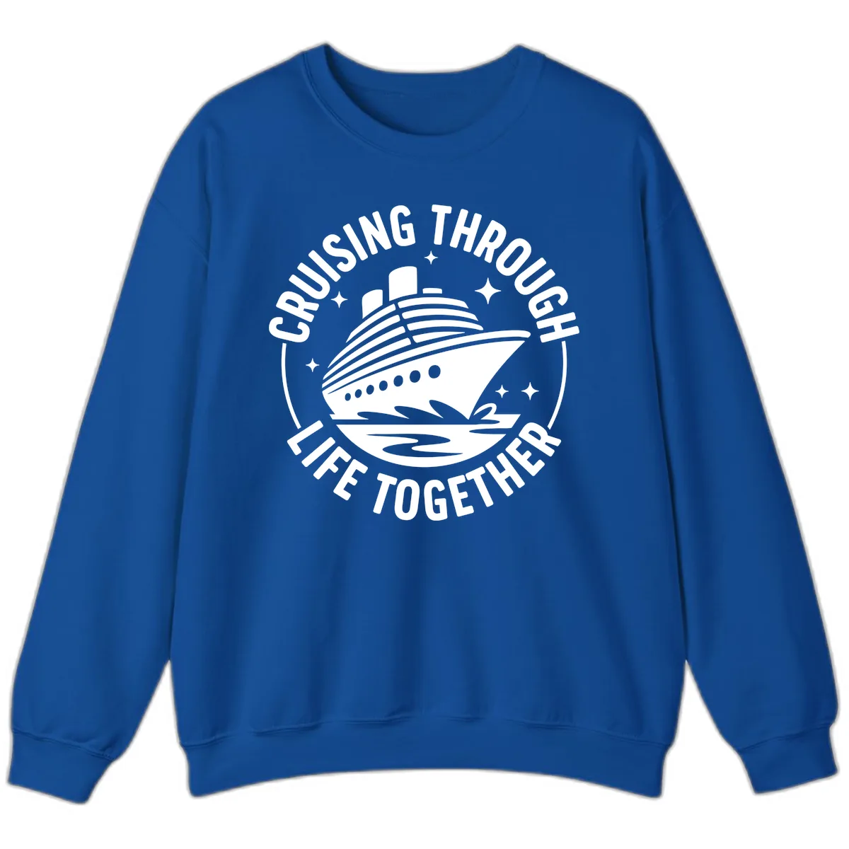 Cruising Through Life Together Design Sweatshirt in Royal