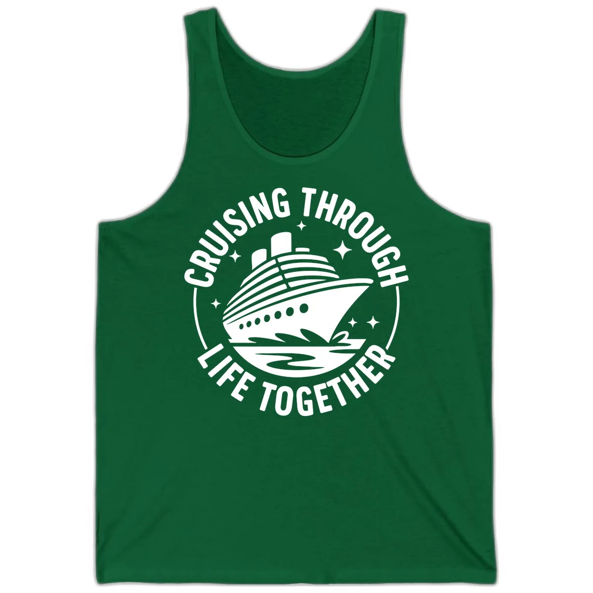 Cruising Through Life Together Design Tank in Kelly