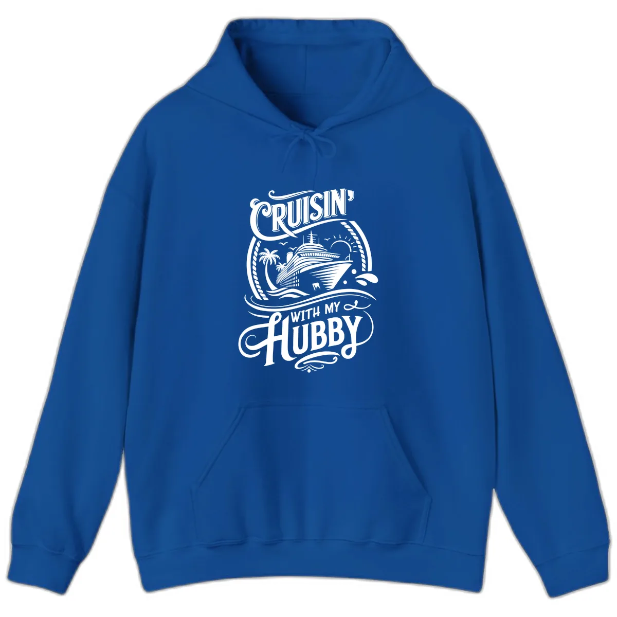 Cruisin With My Hubby Cruise Design Hoodie in Royal
