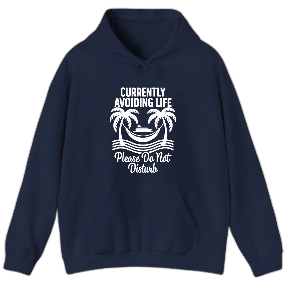 Currently Avoiding Life Cruise Hoodie in Navy