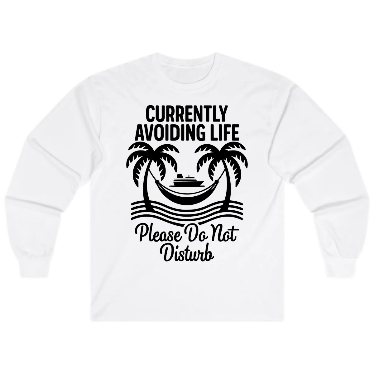 Currently Avoiding Life Cruise Long Sleeve in White