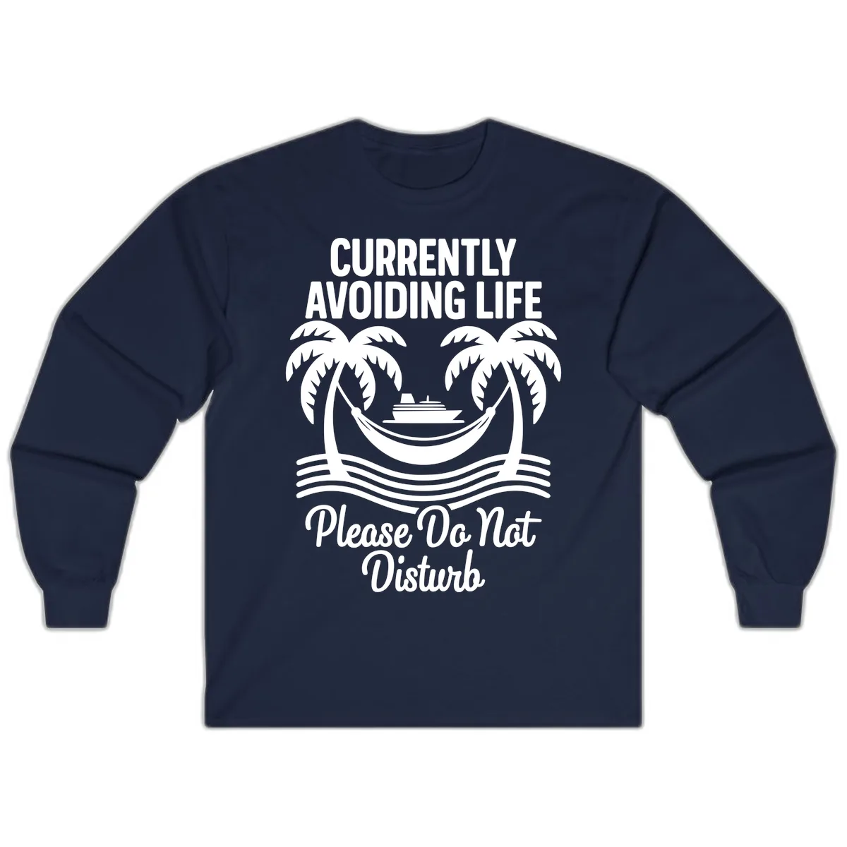 Currently Avoiding Life Cruise Long Sleeve in Navy
