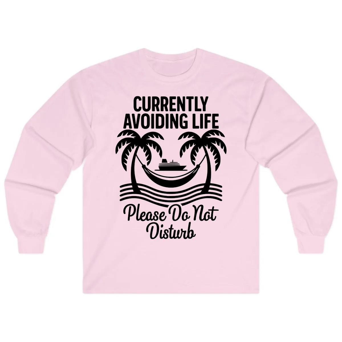 Currently Avoiding Life Cruise Long Sleeve in Light Pink