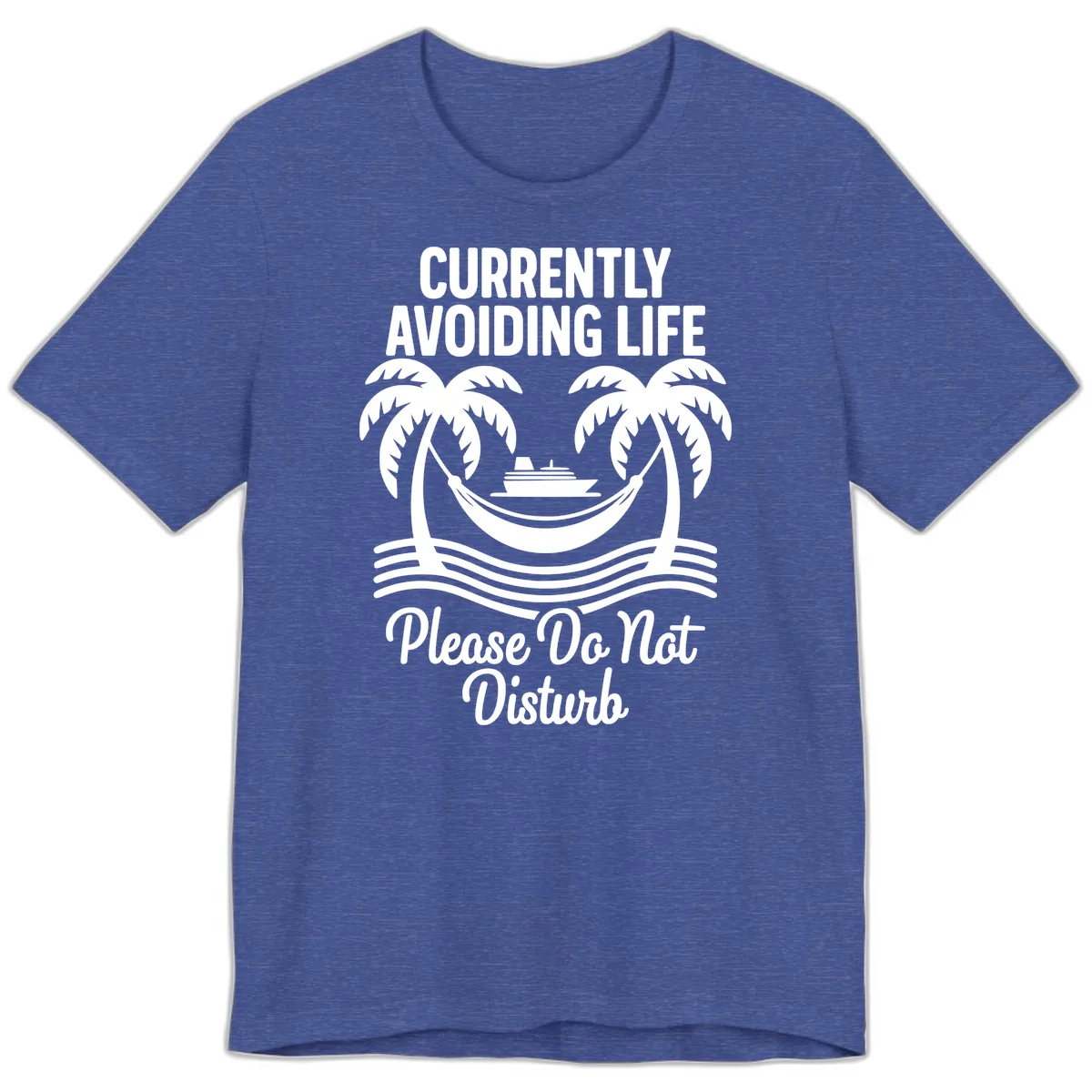 Currently Avoiding Life Cruise Premium T-Shirt in Heather True Royal