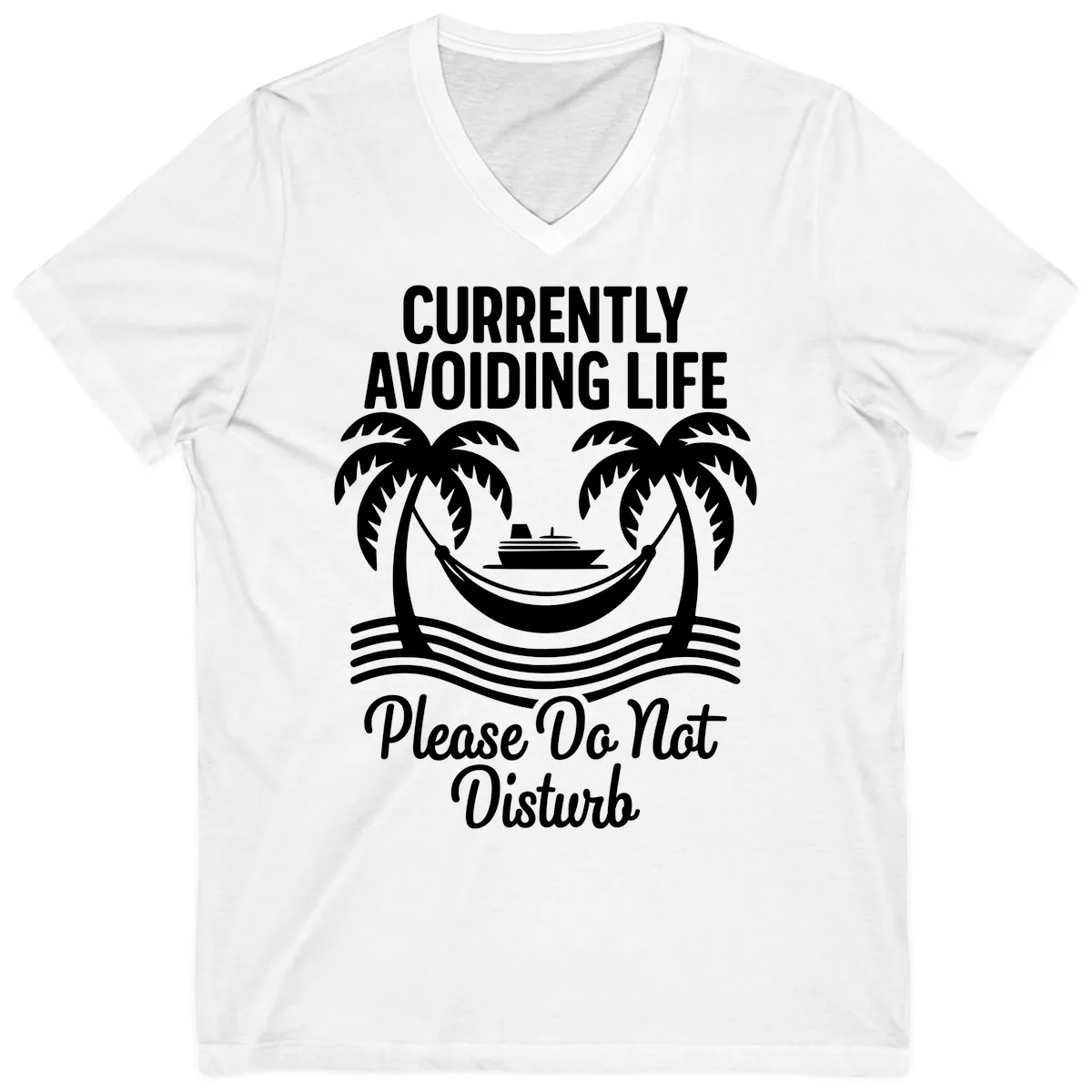 Currently Avoiding Life Cruise V-Neck in White