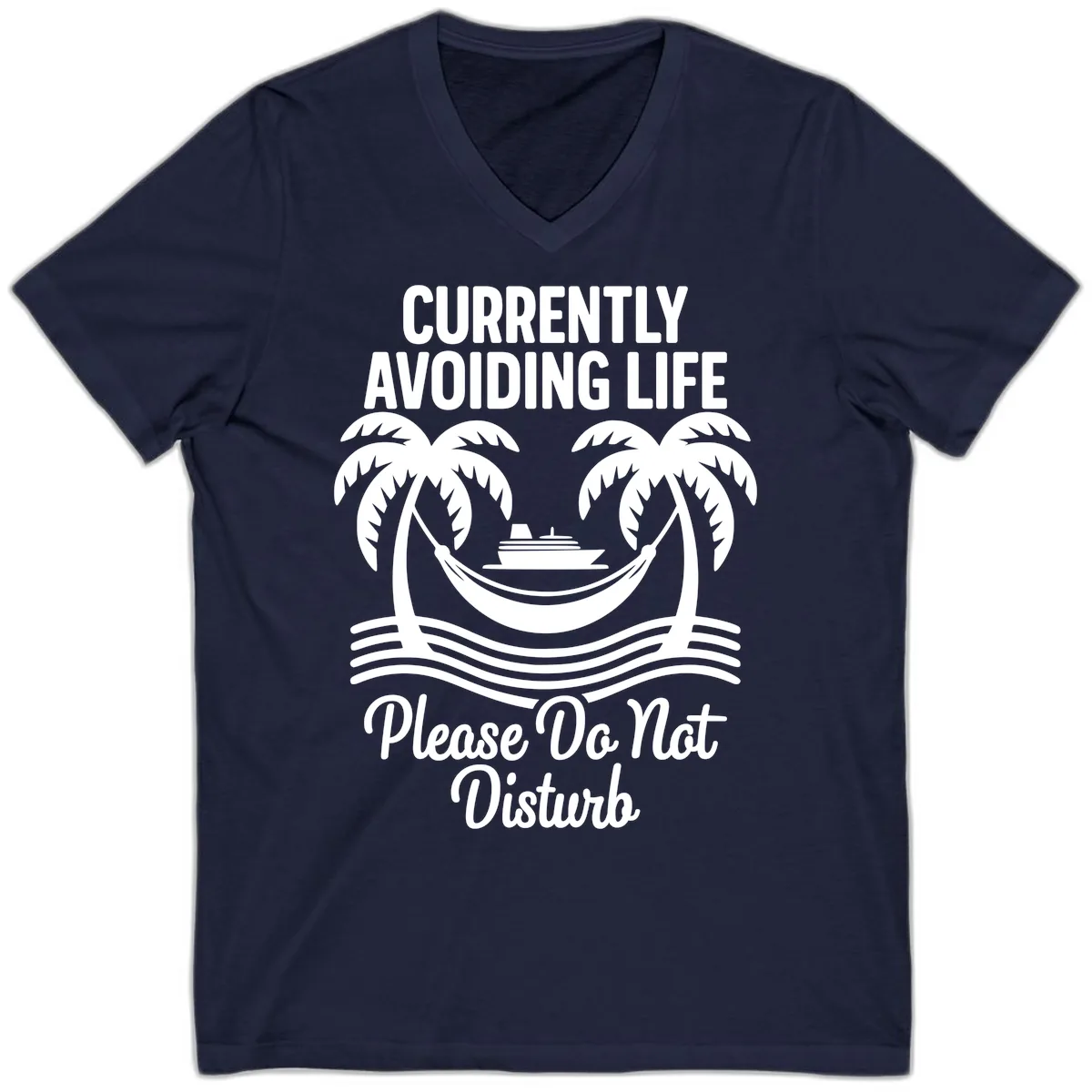 Currently Avoiding Life Cruise V-Neck in Navy