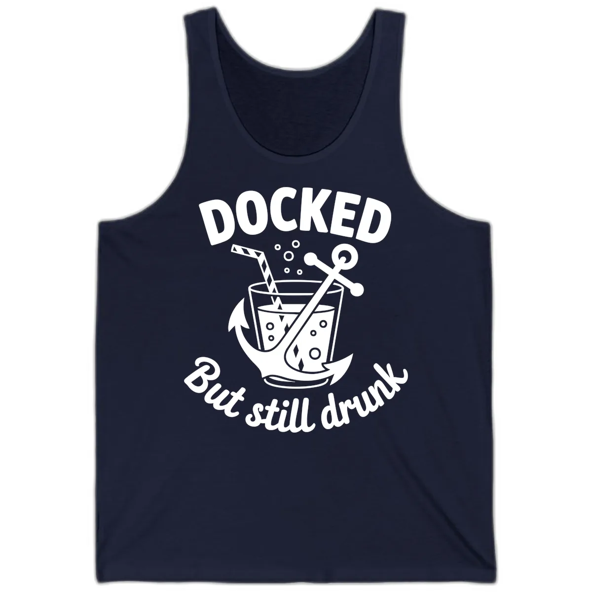 Docked But Still Drunk Cruise Design Tank in Navy