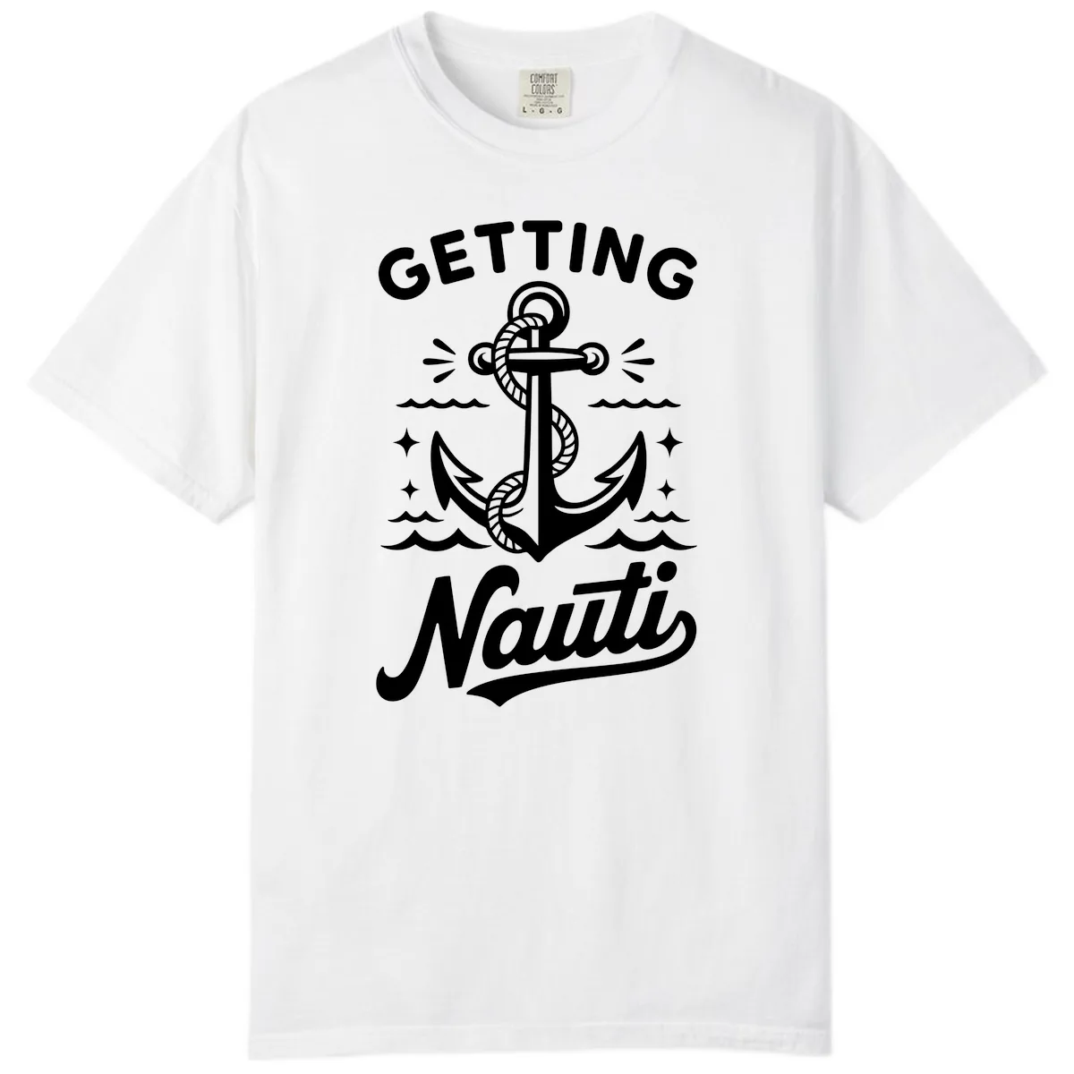 Getting Nauti Anchor Design Comfort Color in White