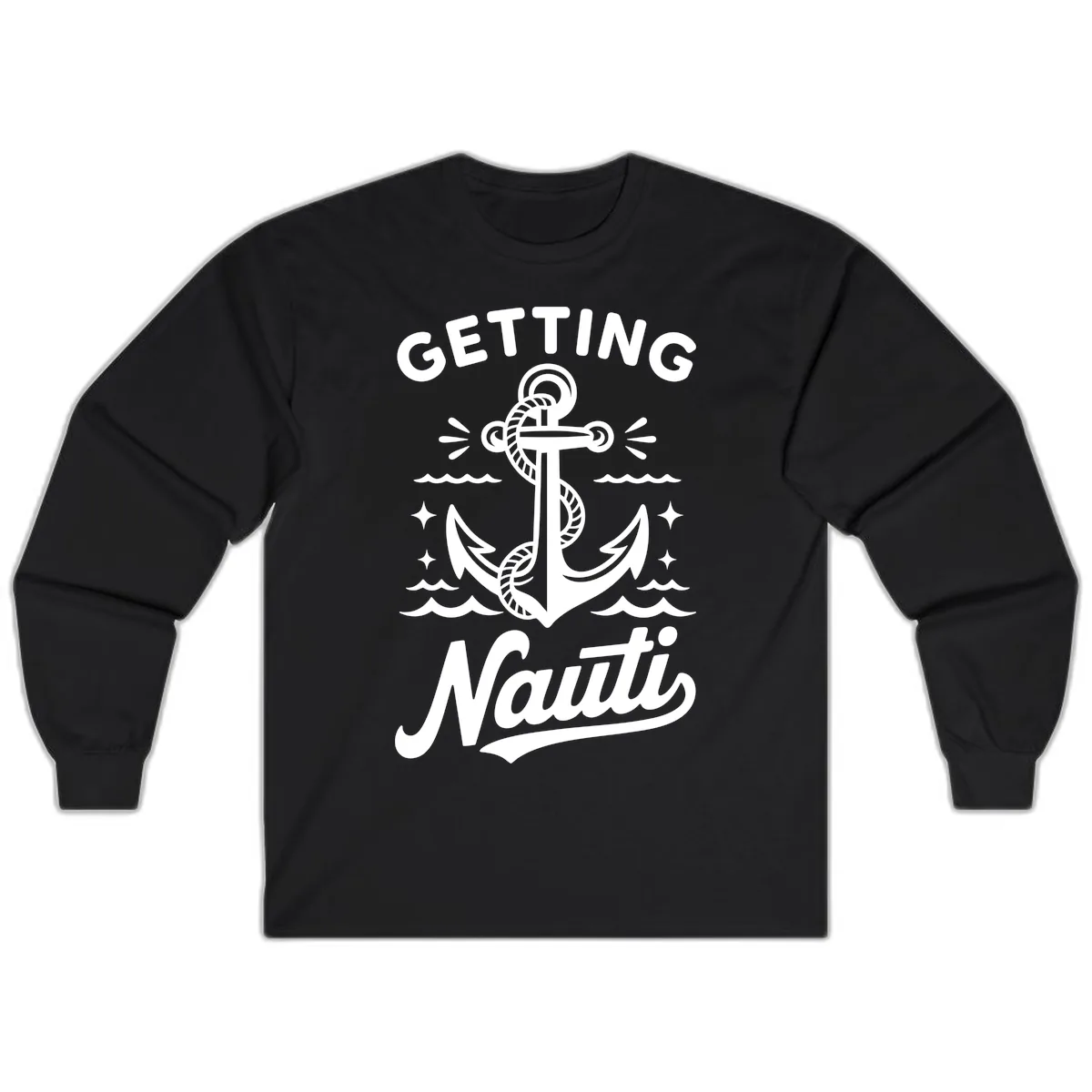 Getting Nauti Anchor Design Long Sleeve in Black