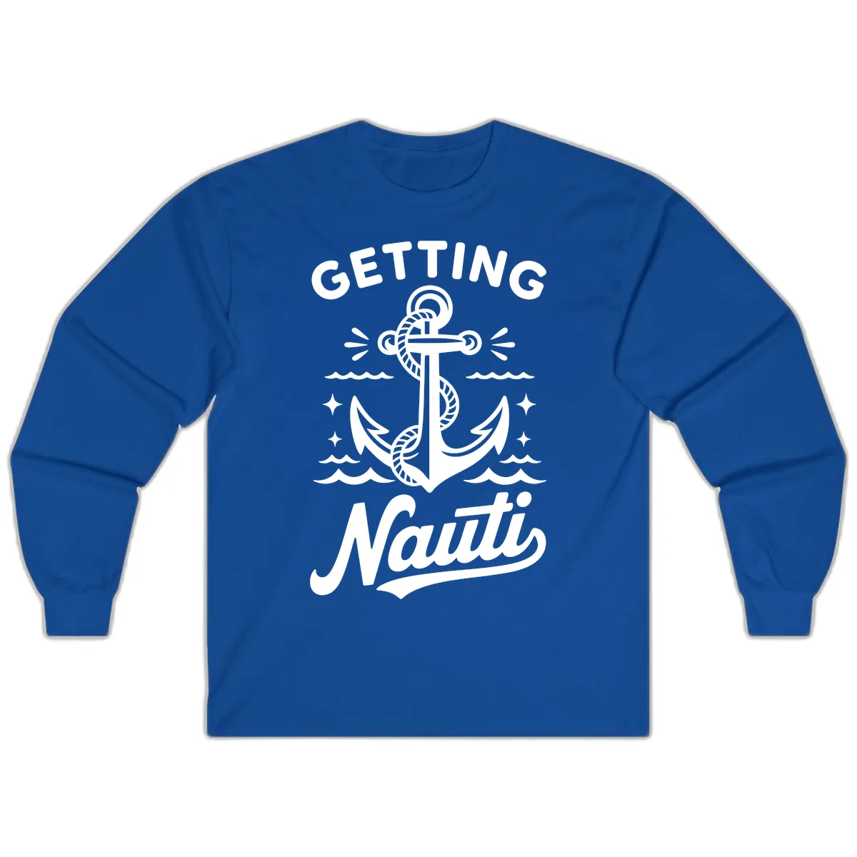 Getting Nauti Anchor Design Long Sleeve in Royal
