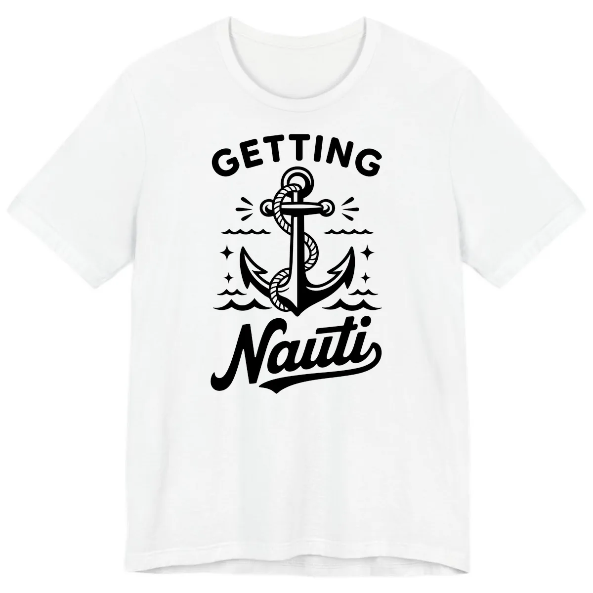 Getting Nauti Anchor Design Premium T-Shirt in White