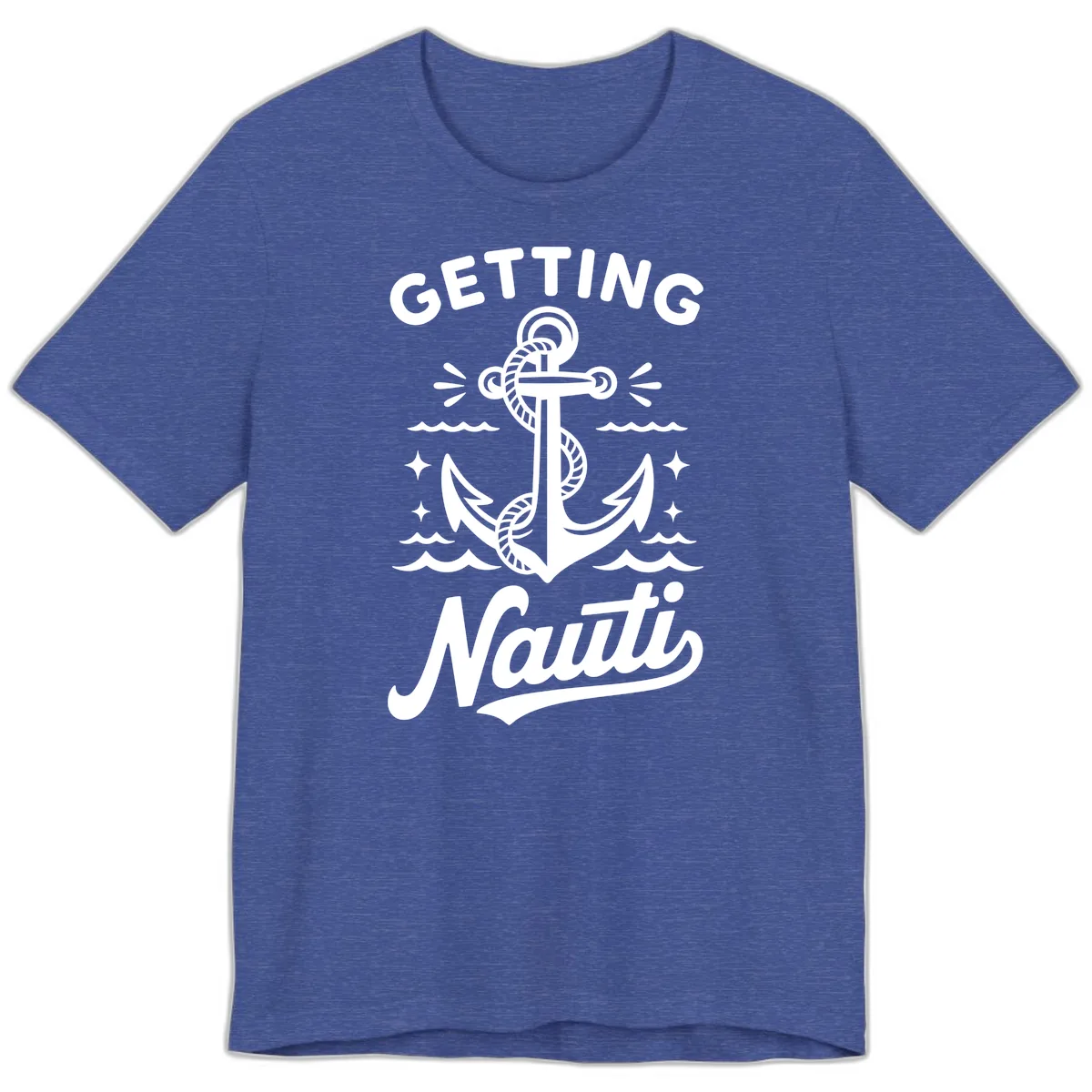 Getting Nauti Anchor Design Premium T-Shirt in Heather True Royal