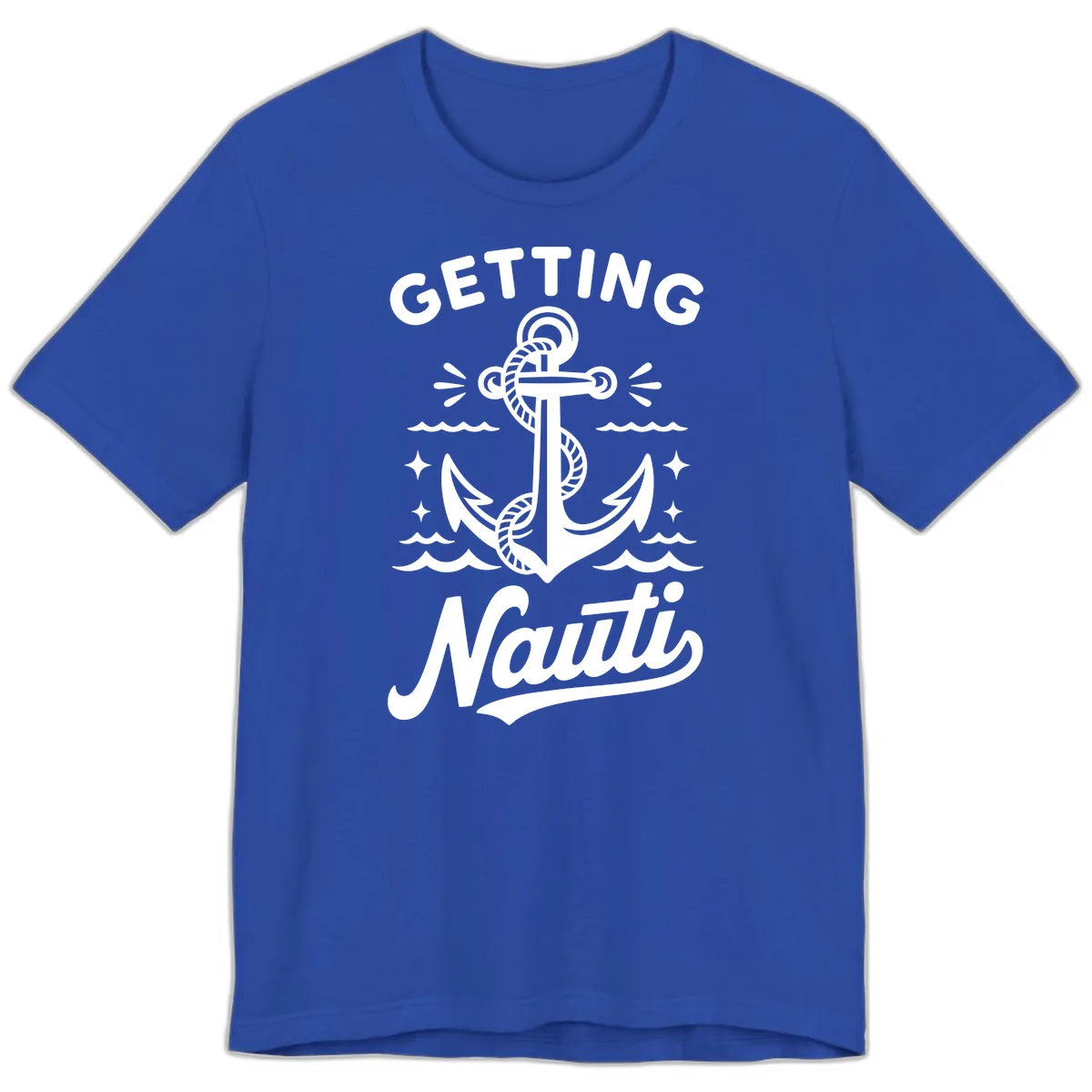 Getting Nauti Anchor Design Premium T-Shirt in True Royal