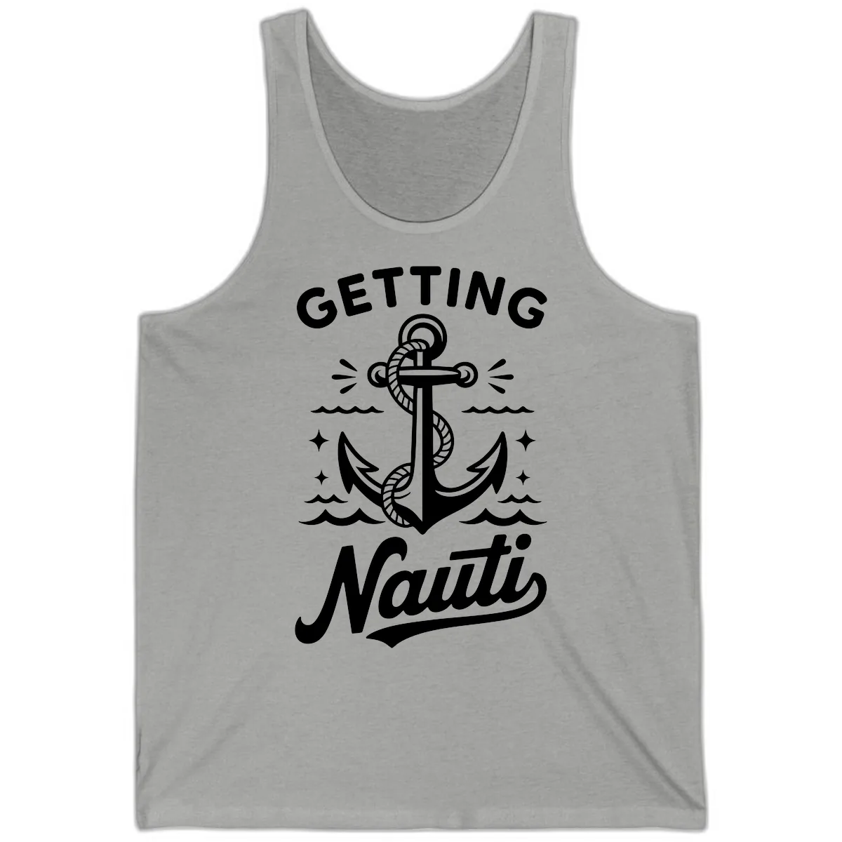 Getting Nauti Anchor Design Tank in Athletic Heather