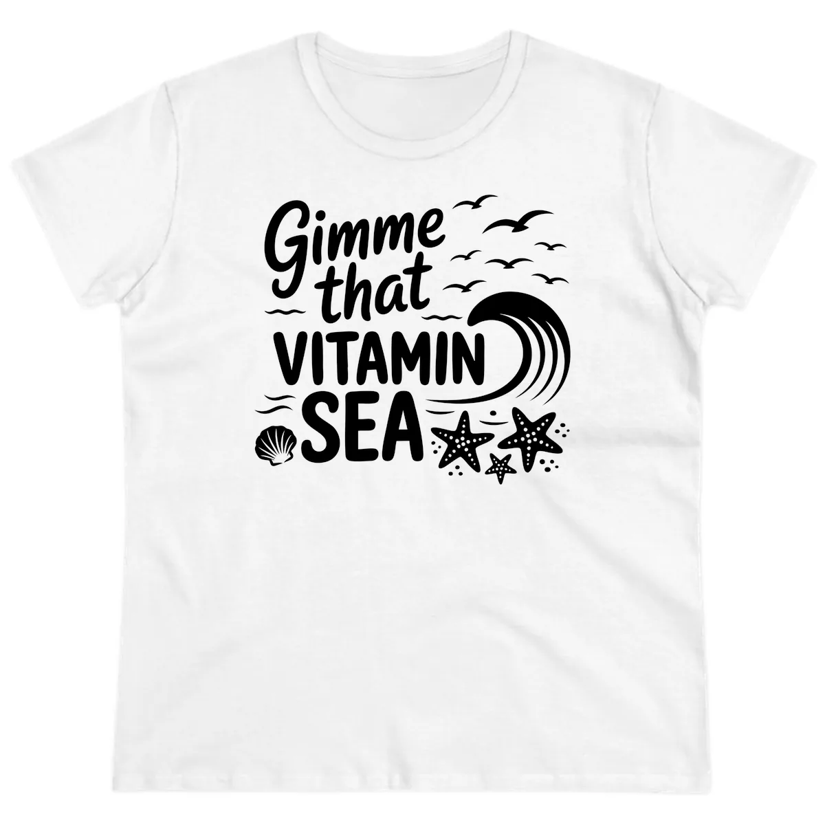 Gimme That Vitamin Sea Ladies Tee in White