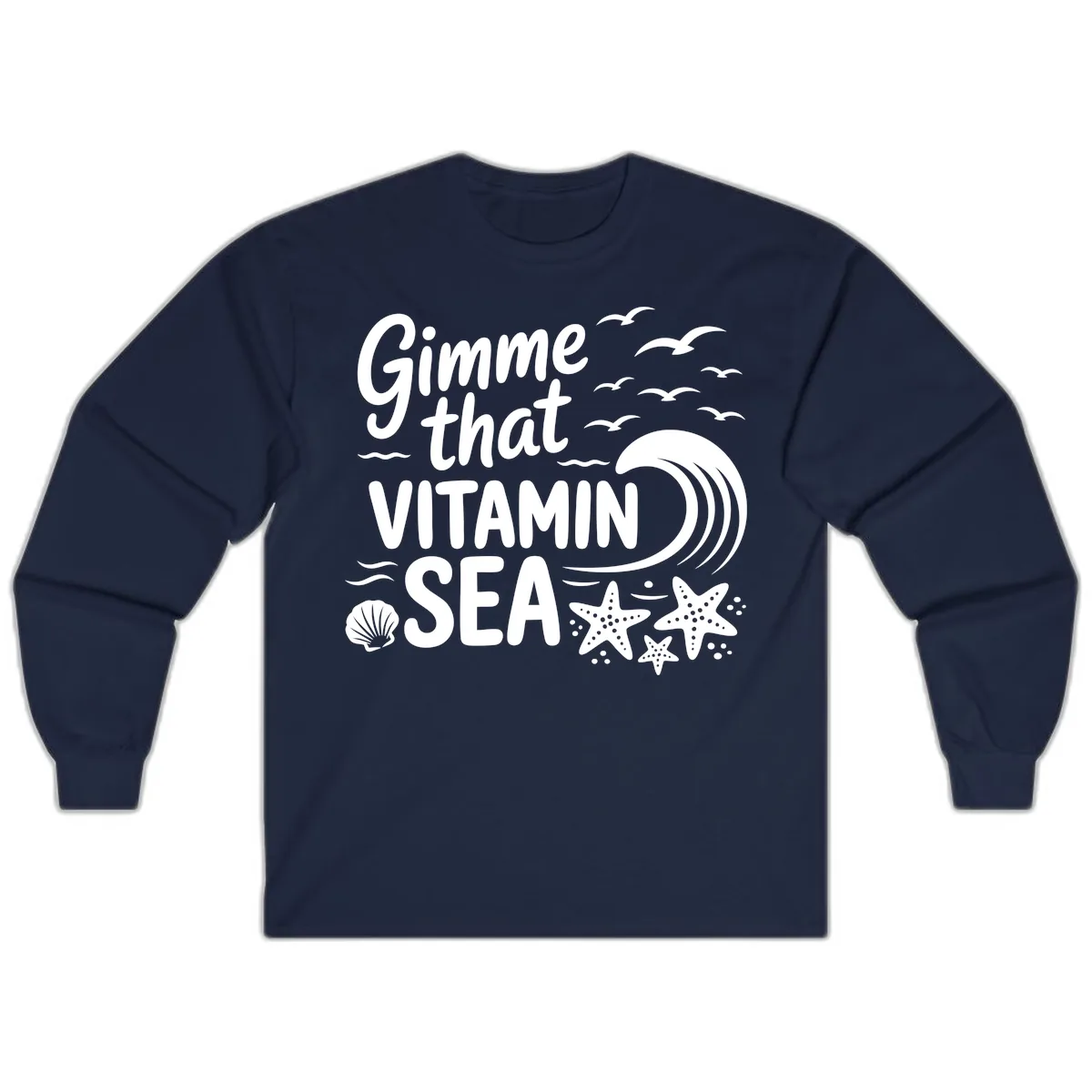 Gimme That Vitamin Sea Long Sleeve in Navy