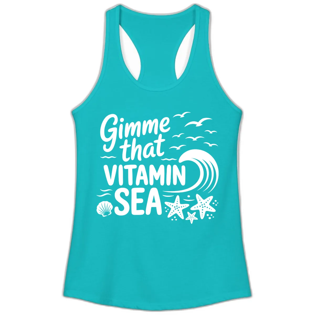Gimme That Vitamin Sea Ladies Tank in Tahiti Blue