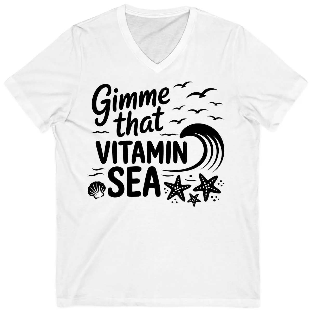 Gimme That Vitamin Sea V-Neck in White