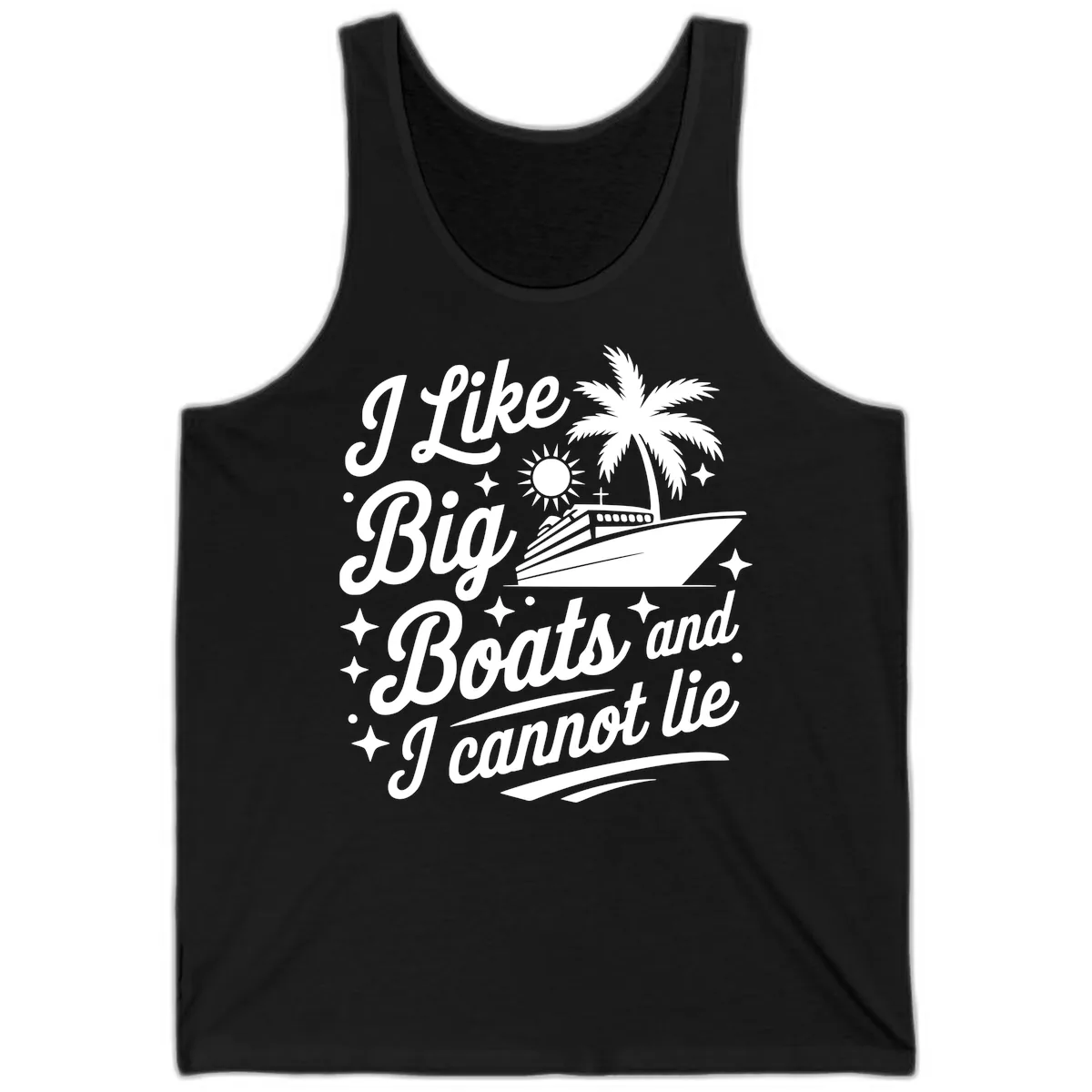 I Like Big Boats And I Cannot Lie Tank in Black