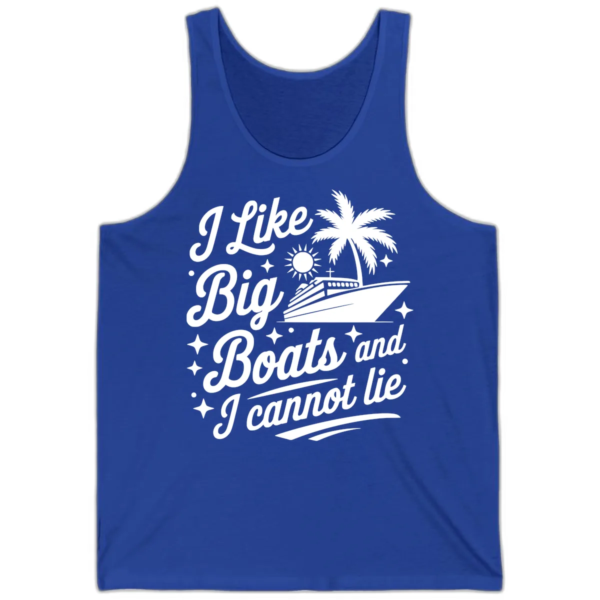 I Like Big Boats And I Cannot Lie Tank in True Royal