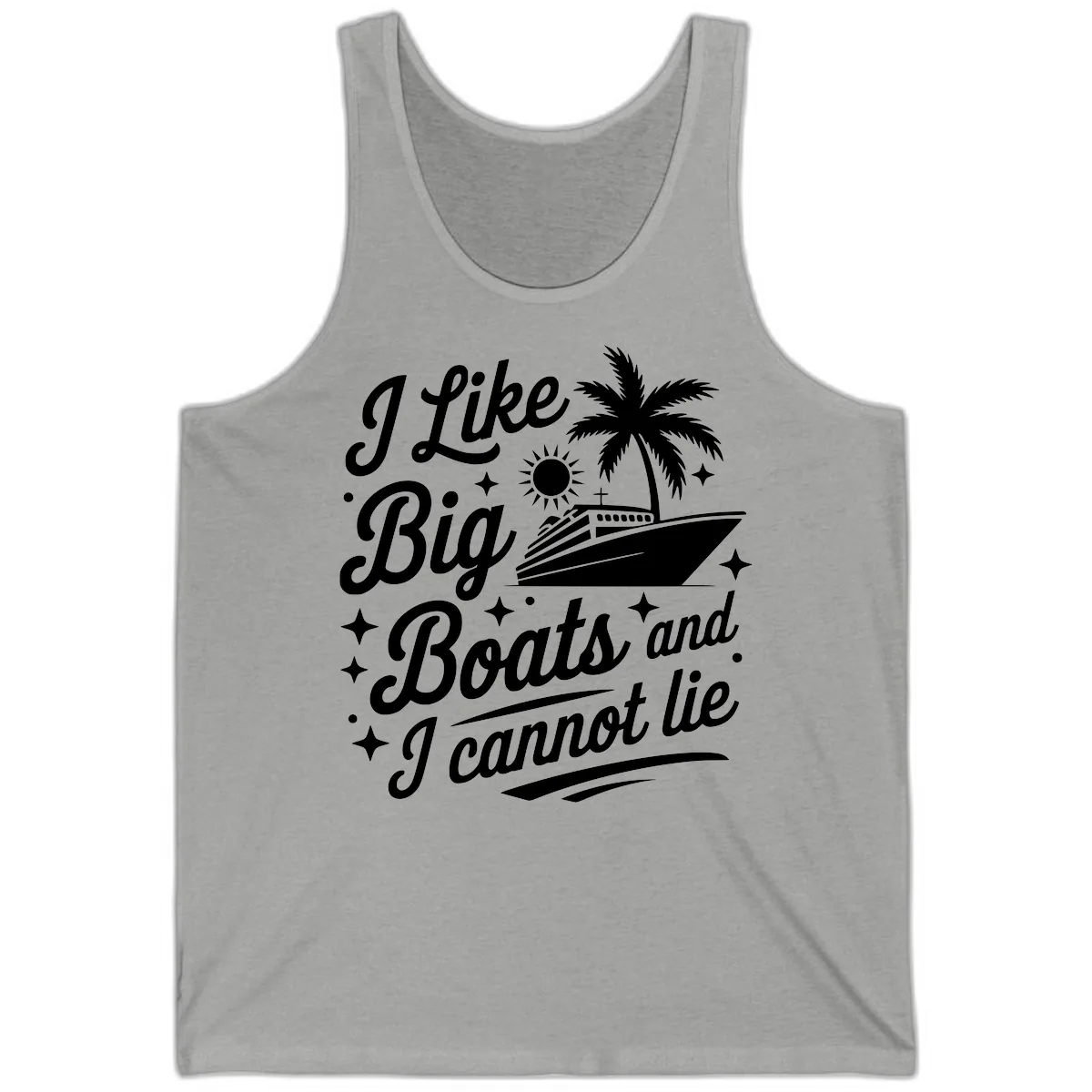 I Like Big Boats And I Cannot Lie Tank in Athletic Heather