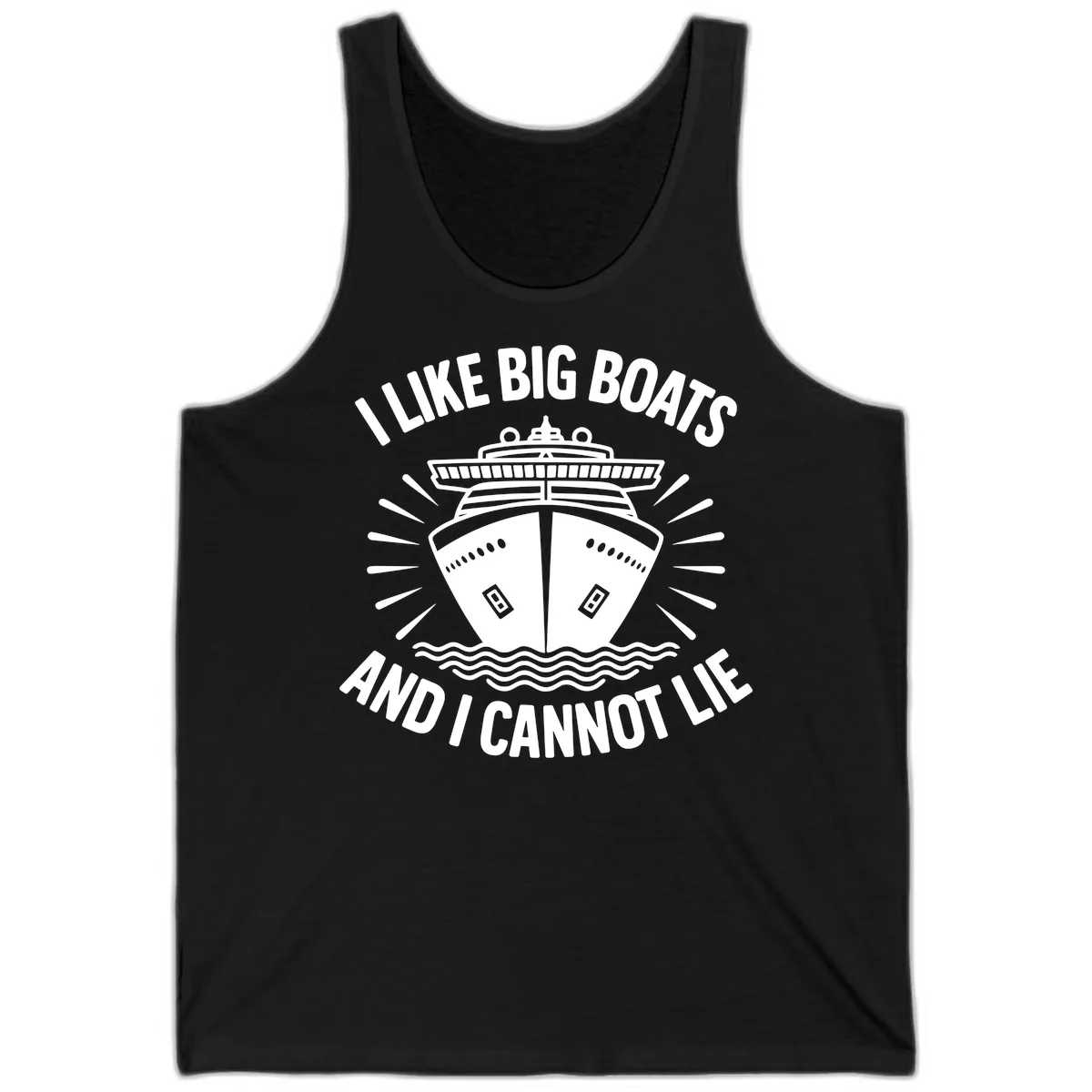 I Like Big Boats And I Cannot Lie Tank in Black