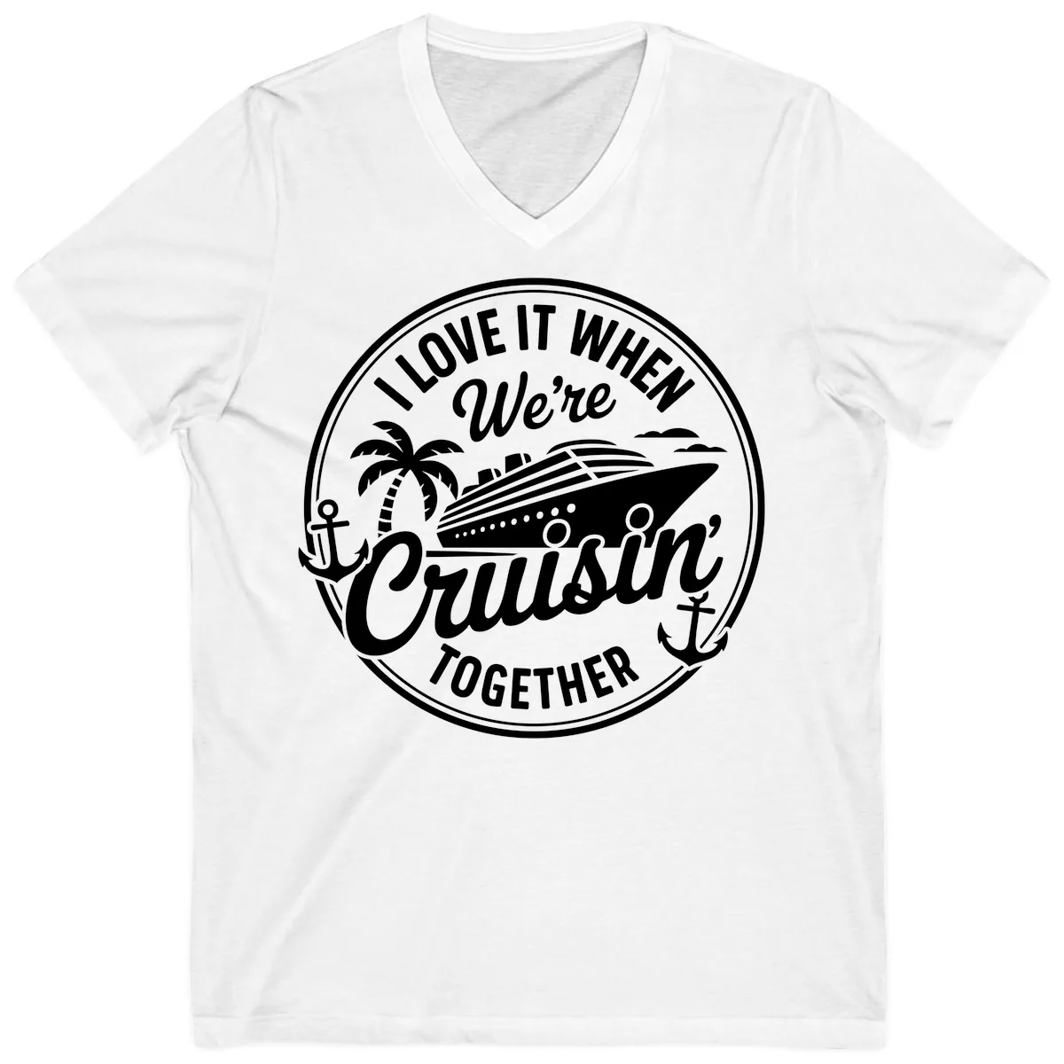 I Love It When We're Cruisin Together V-Neck in White