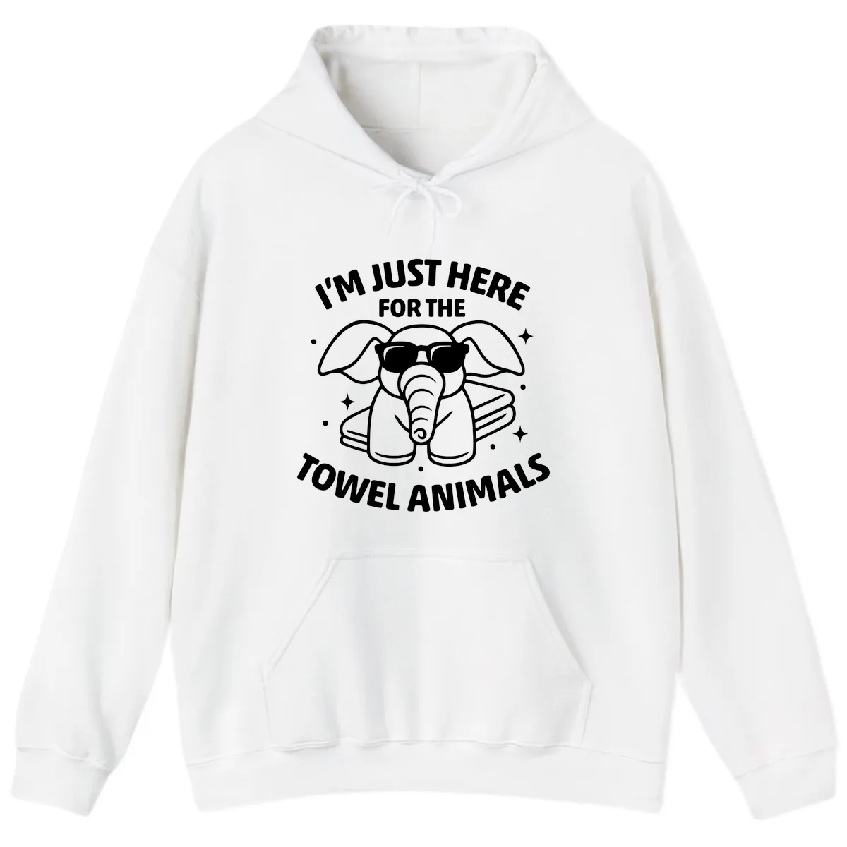 I'm Just Here For The Towel Animals Hoodie in White