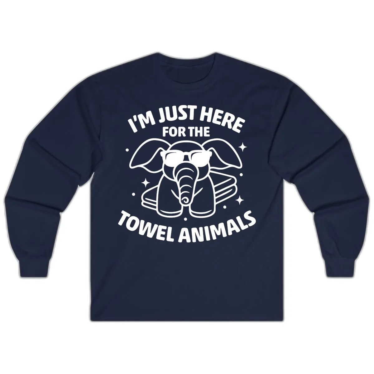 I'm Just Here For The Towel Animals Long Sleeve in Navy