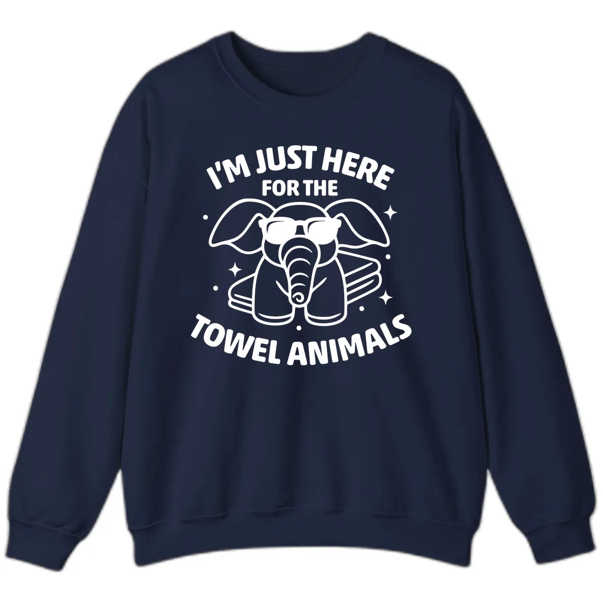 I'm Just Here For The Towel Animals Sweatshirt in Navy
