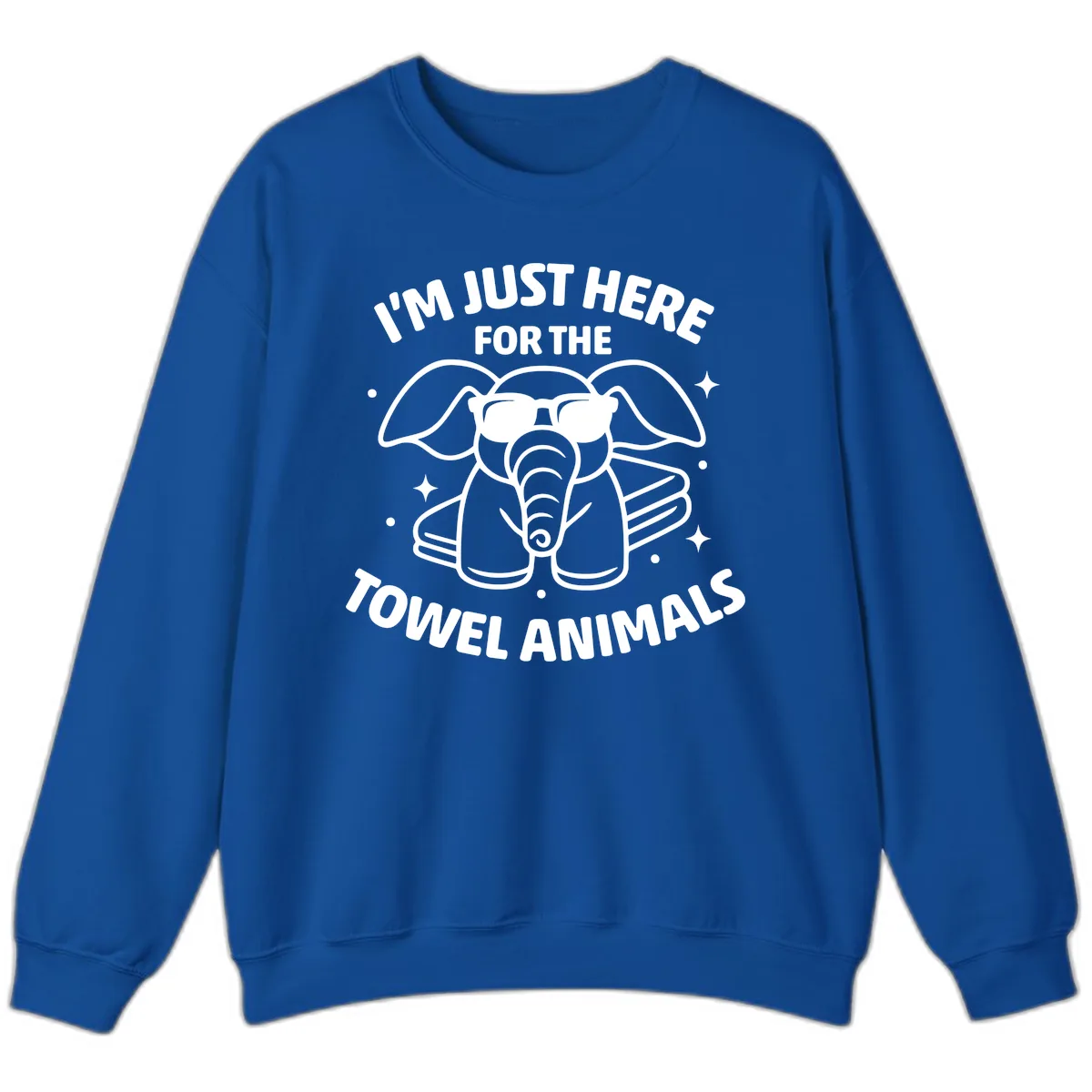 I'm Just Here For The Towel Animals Sweatshirt in Royal