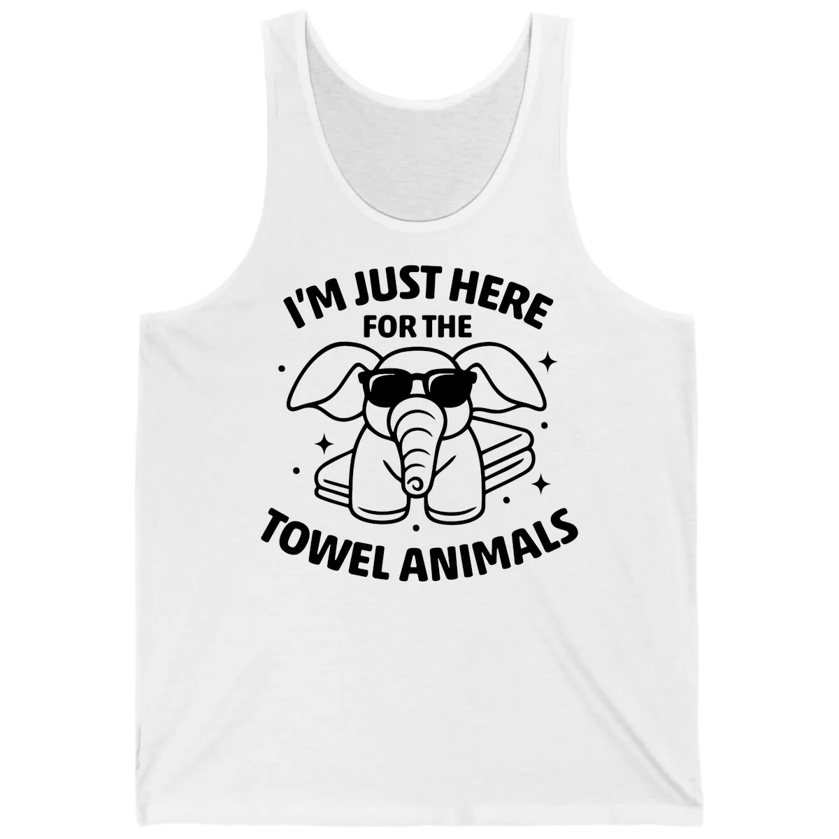 I'm Just Here For The Towel Animals Tank in White
