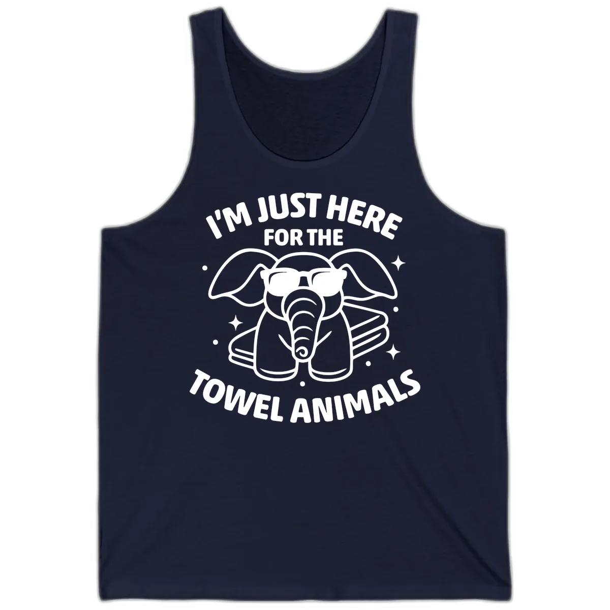 I'm Just Here For The Towel Animals Tank in Navy