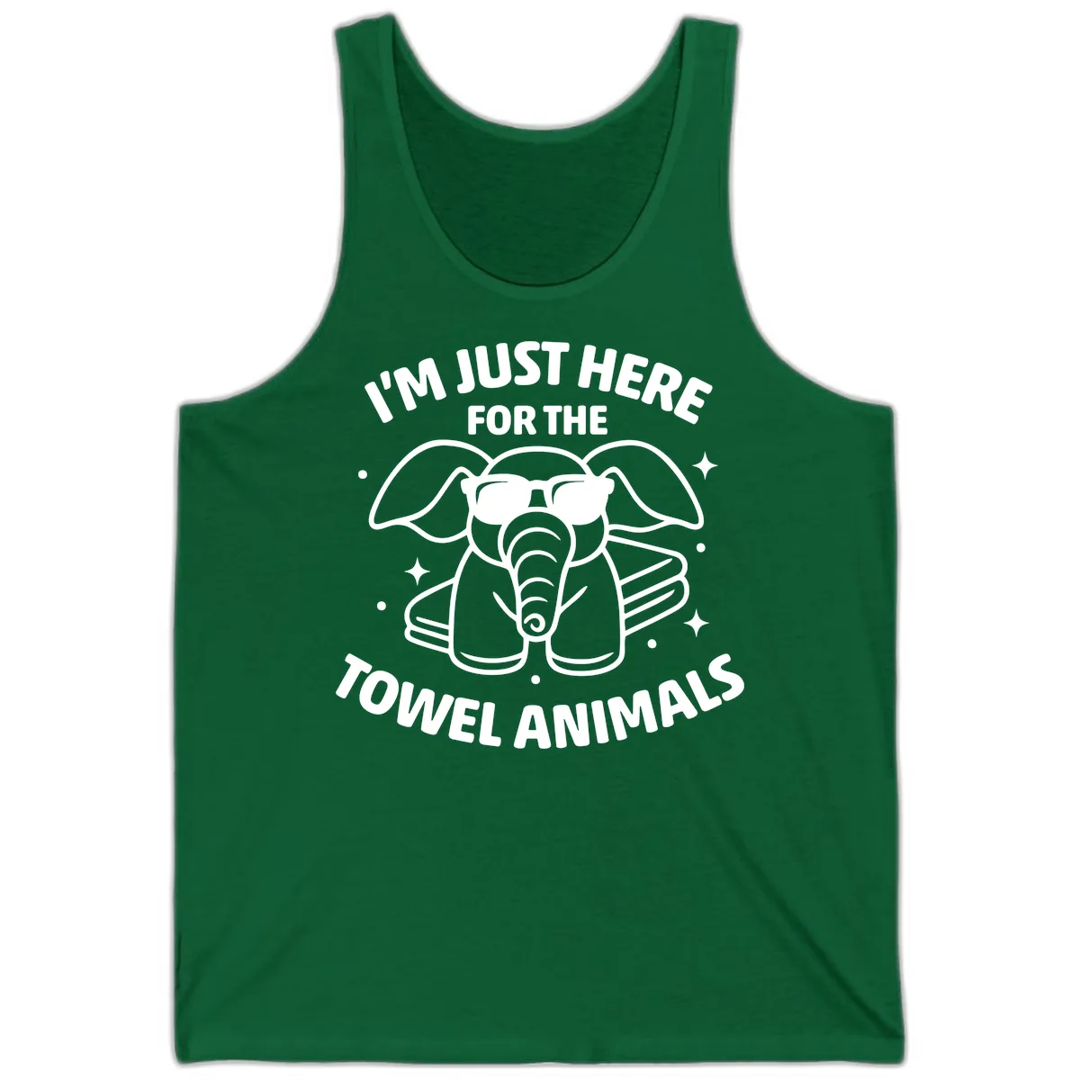 I'm Just Here For The Towel Animals Tank in Kelly