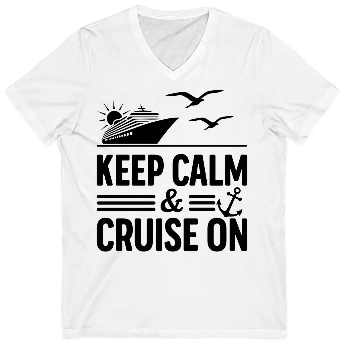 Keep Calm And Cruise On V-Neck in White