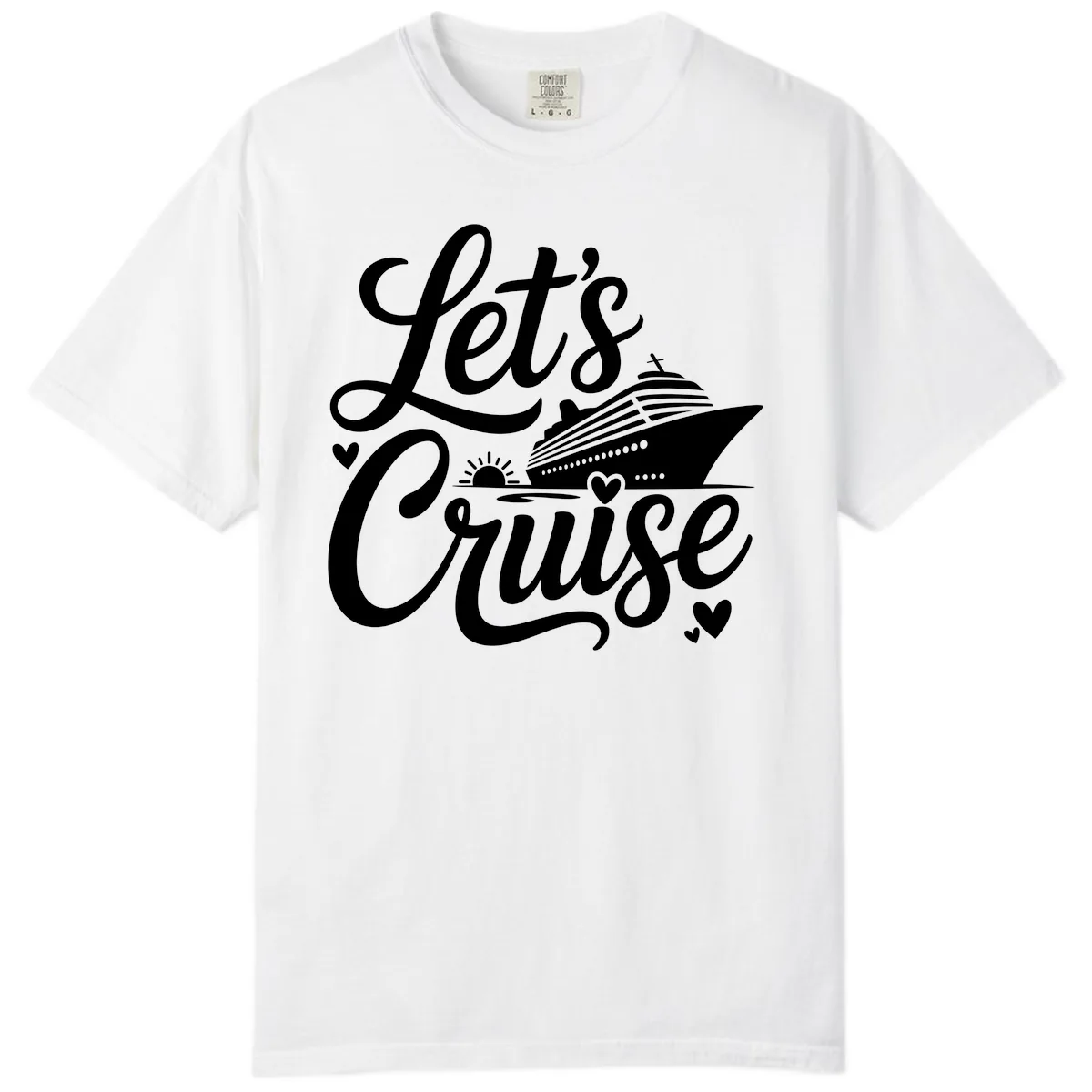 Let's Cruise Vacation Design Comfort Color in White