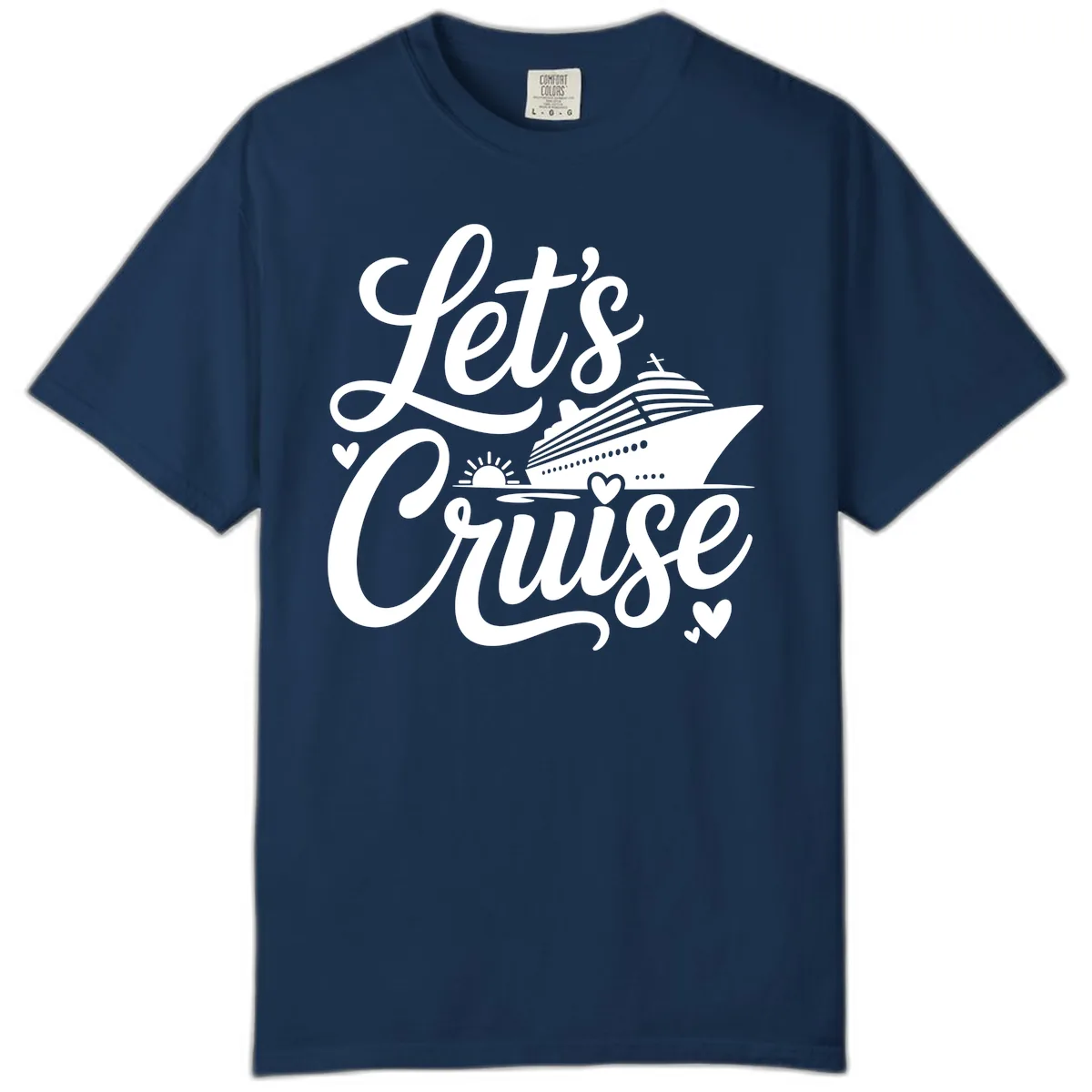 Let's Cruise Vacation Design Comfort Color in Navy