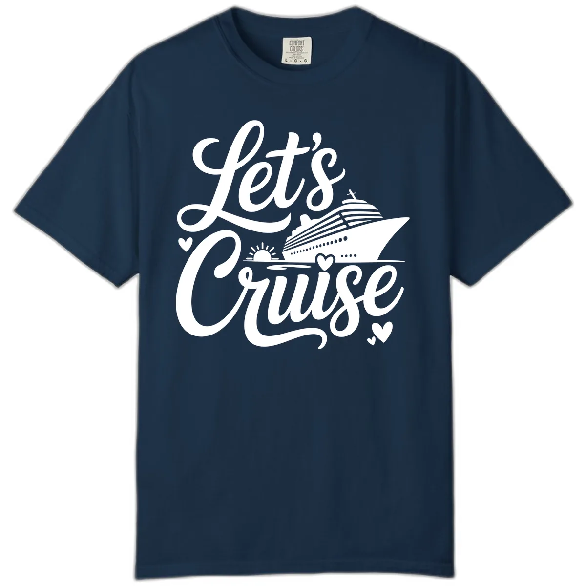 Let's Cruise Vacation Design Comfort Color in True Navy