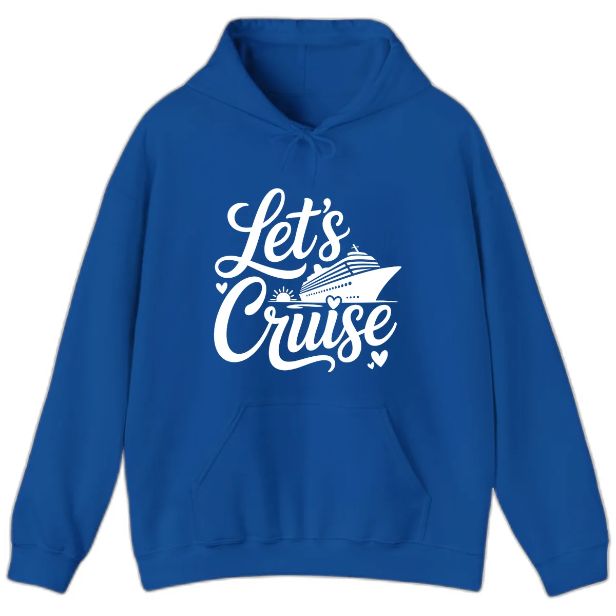 Let's Cruise Vacation Design Hoodie in Royal